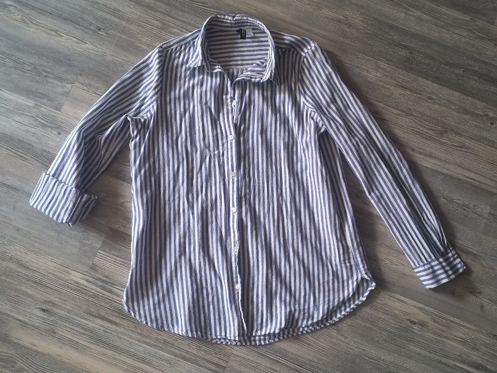 Prachtige blauw/wit gestreepte blouse, H&M, Blauw, Ophalen of Verzenden, Zo goed als nieuw