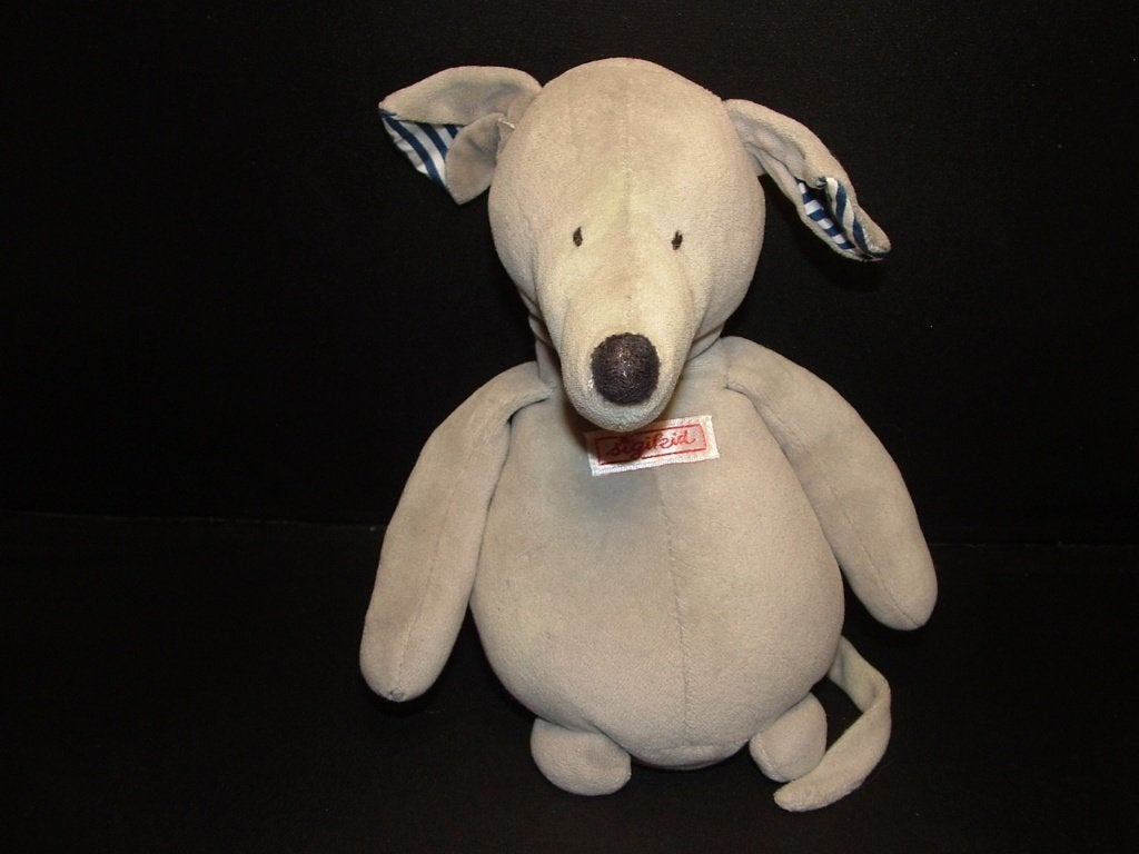 SIGIKID MUIS VELOURS GRIJS MET ZWARTE BOLLE VELOURS, Verzenden, Nieuw, Overige typen