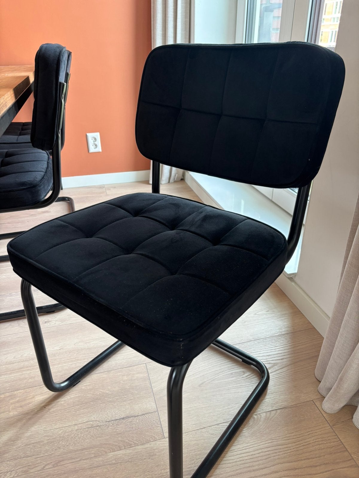 3 x Kick buisframe stoel Ivy - Zwart, Huis en Inrichting, Stoelen, Ophalen, Zo goed als nieuw, Zwart, Drie