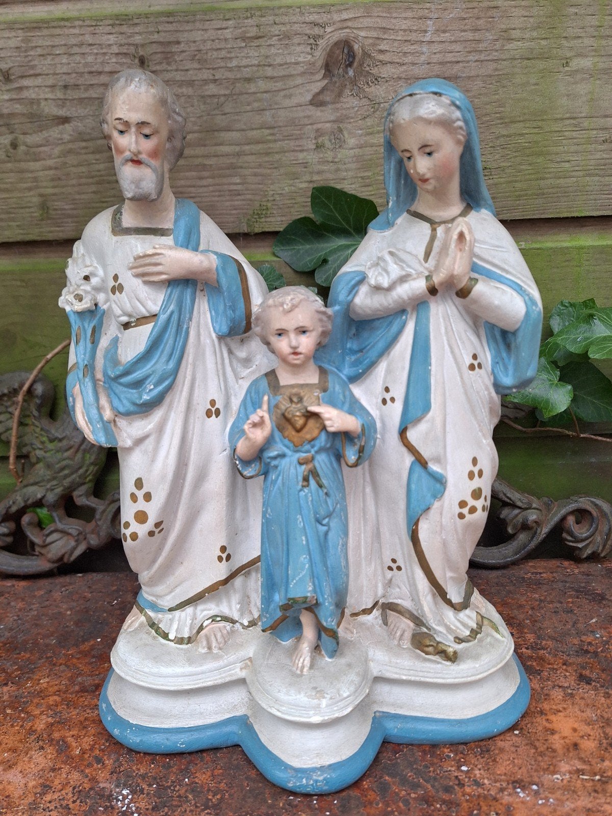 Brocante, Antiek beeld van de Heilige Familie, Ophalen of Verzenden