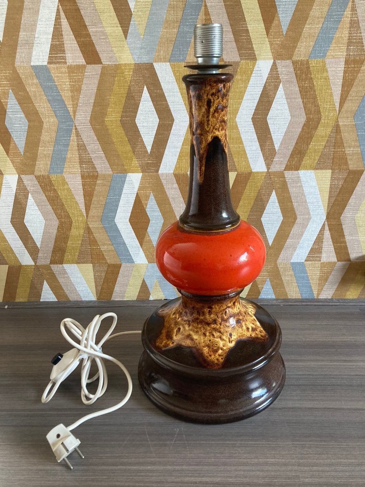 Vintage 70’s vloerlamp, Gebruikt, Keramiek, Vintage, Ophalen of Verzenden