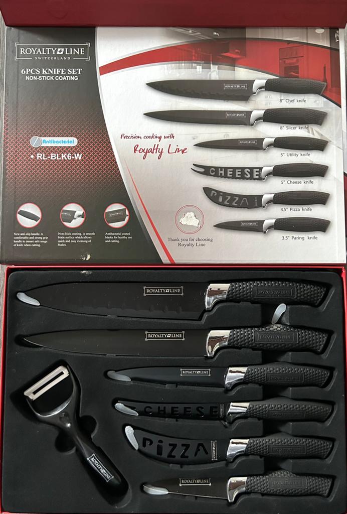 Royalty Messenset 6-delig • Non-stick & Ultrascherp • NIEUW, Huis en Inrichting, Keuken | Bestek, Ophalen of Verzenden, Nieuw