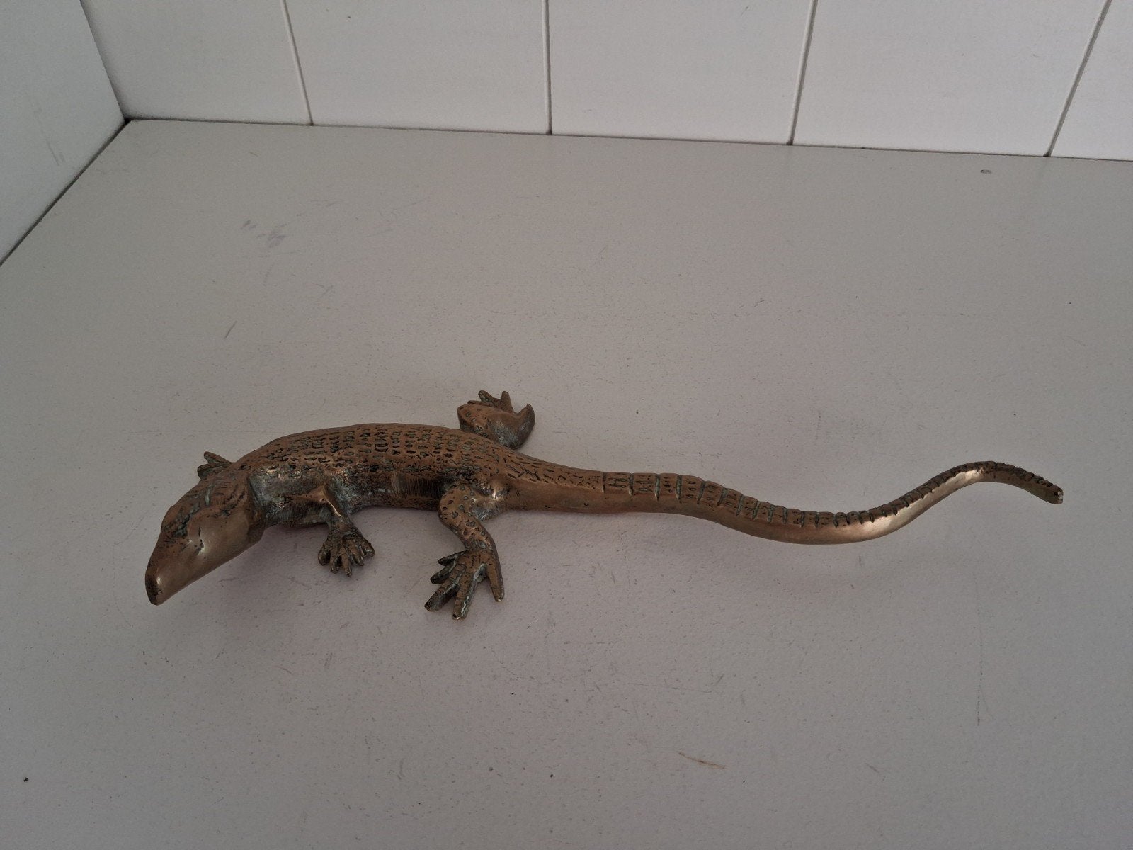 Vintage  messing krokodil/hagedis, Ophalen of Verzenden