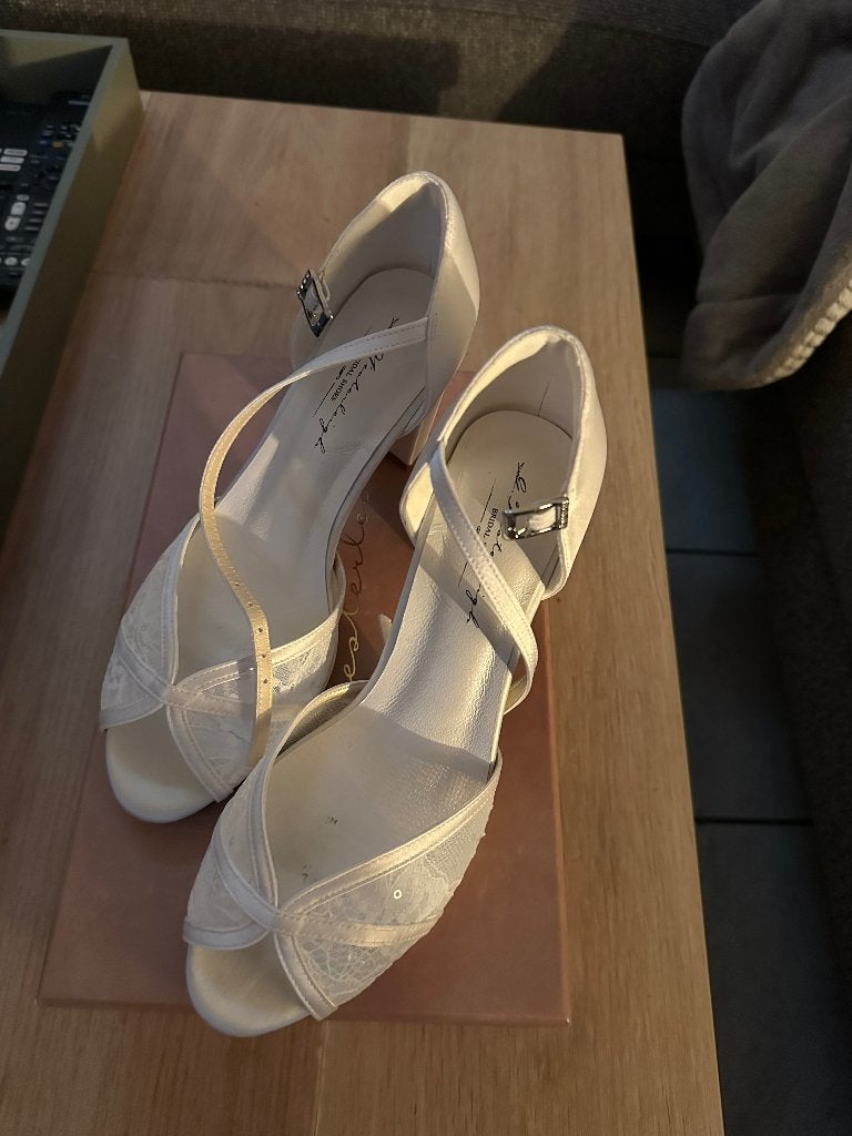 Bruidsschoenen, Ophalen, Schoenen met lage hakken, Wit, G. Westerleigh