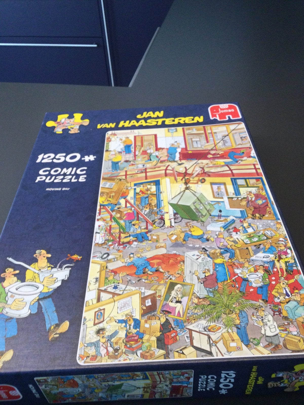 Jan van Haasteren verhuisdag 1250 stukjes, Ophalen of Verzenden, 500 t/m 1500 stukjes, Zo goed als nieuw