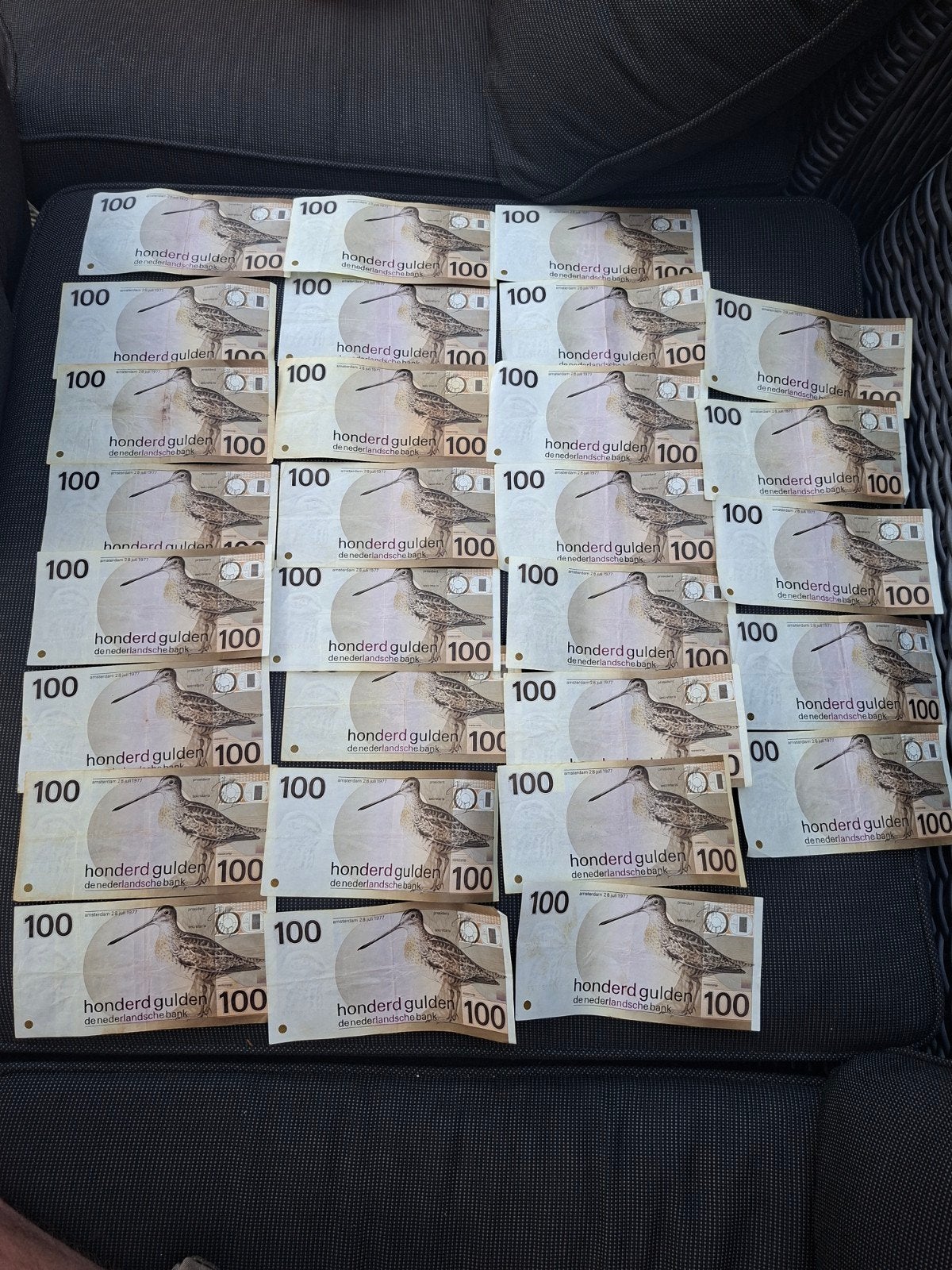 29 keer 100 guldenbiljet uit 1977 snip, Ophalen of Verzenden