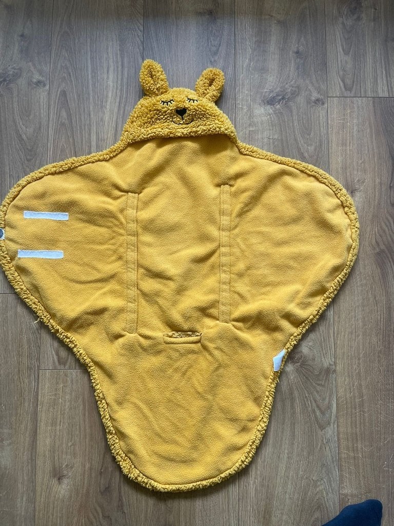 Jollein Wikkeldeken Konijn Geel, Kinderen en Baby's, Wasbaar, 80 cm, Jollein, Ophalen of Verzenden