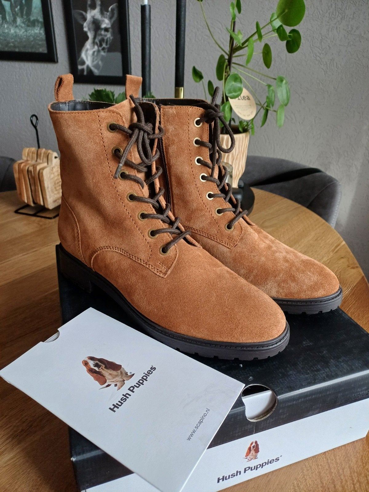 Nieuwe Dames Hoge Schoenen, Ophalen, Bruin, Nieuw, Hush Puppies