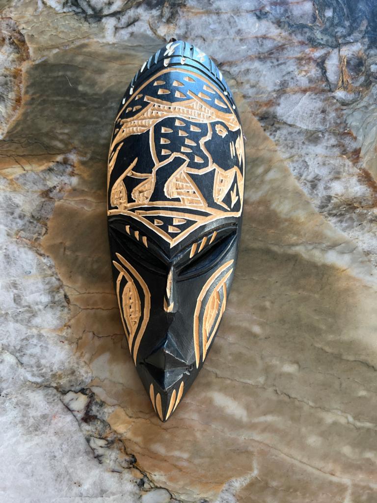 Handgesneden Afrikaans masker - Houtsnijwerk, Ophalen of Verzenden