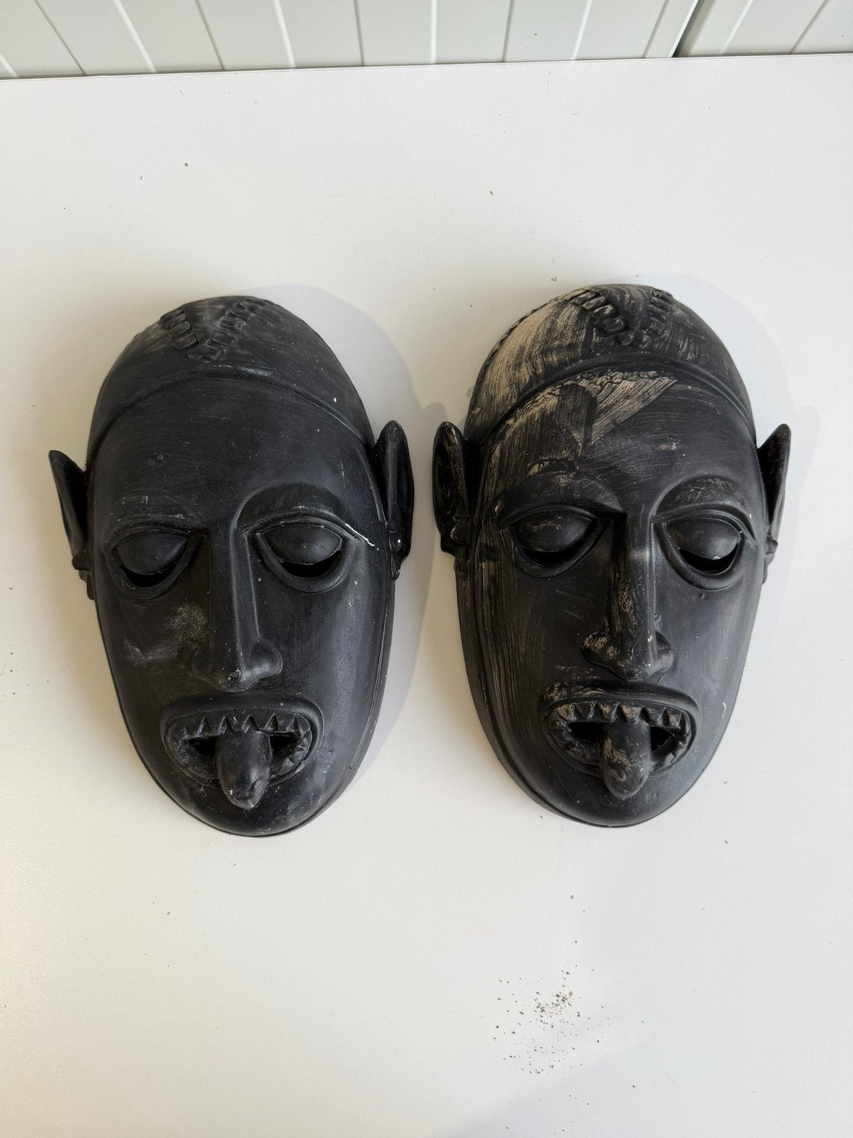 Decoratief traditioneel Afrikaanse maskers, Antiek en Kunst, Kunst | Niet-Westerse kunst, Afrika, Masker, Op te hangen, 32 cm