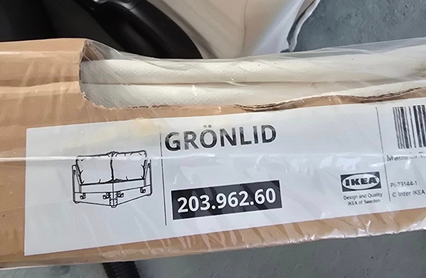 GRÖNLID hoezen crème/wit, Eenpersoons, Neutraal, Hoekbank, Nieuw
