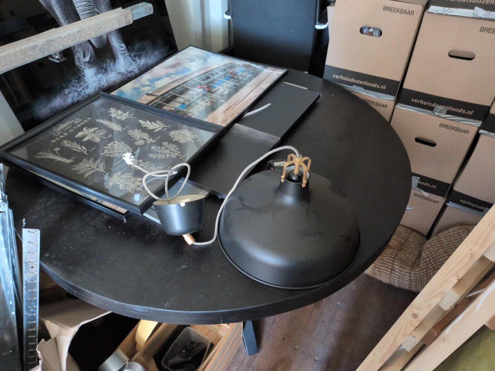 Ikea plafondlamp / hanglamp, wit en zwart, 38 cm, Huis en Inrichting, Ophalen