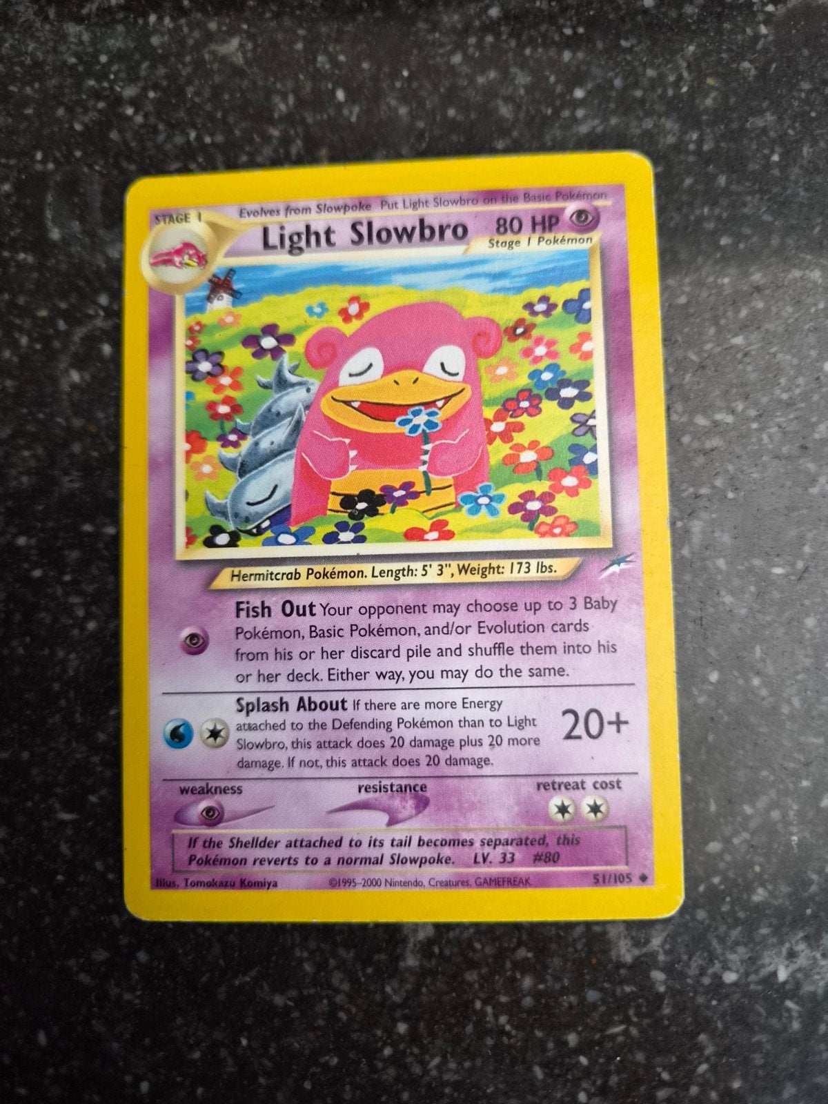 Light Slowbro Pokémon Kaart uit 2000 - Zeldzaam, Ophalen of Verzenden, Gebruikt, Losse kaart
