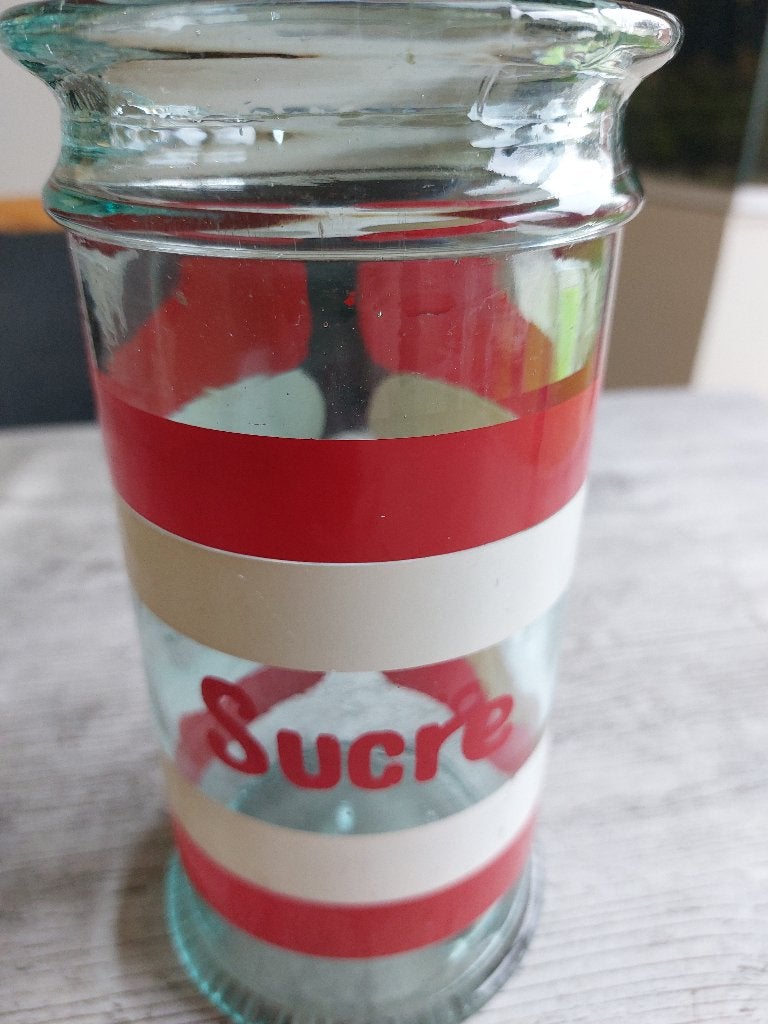 Vintage vaas of suiker pot, Ophalen, Glas