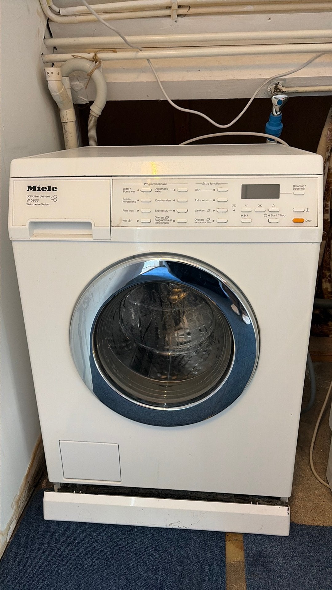Wasmachine Miele, Ophalen, Gebruikt, 1200 tot 1600 toeren, 85 tot 90 cm