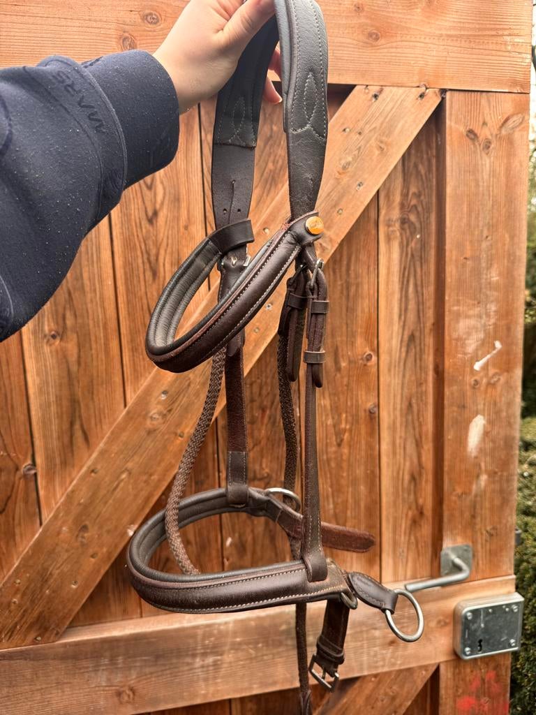 Barefoot bitlooshoofdstel kaakgekruist bruin pony, Ophalen of Verzenden, Zo goed als nieuw