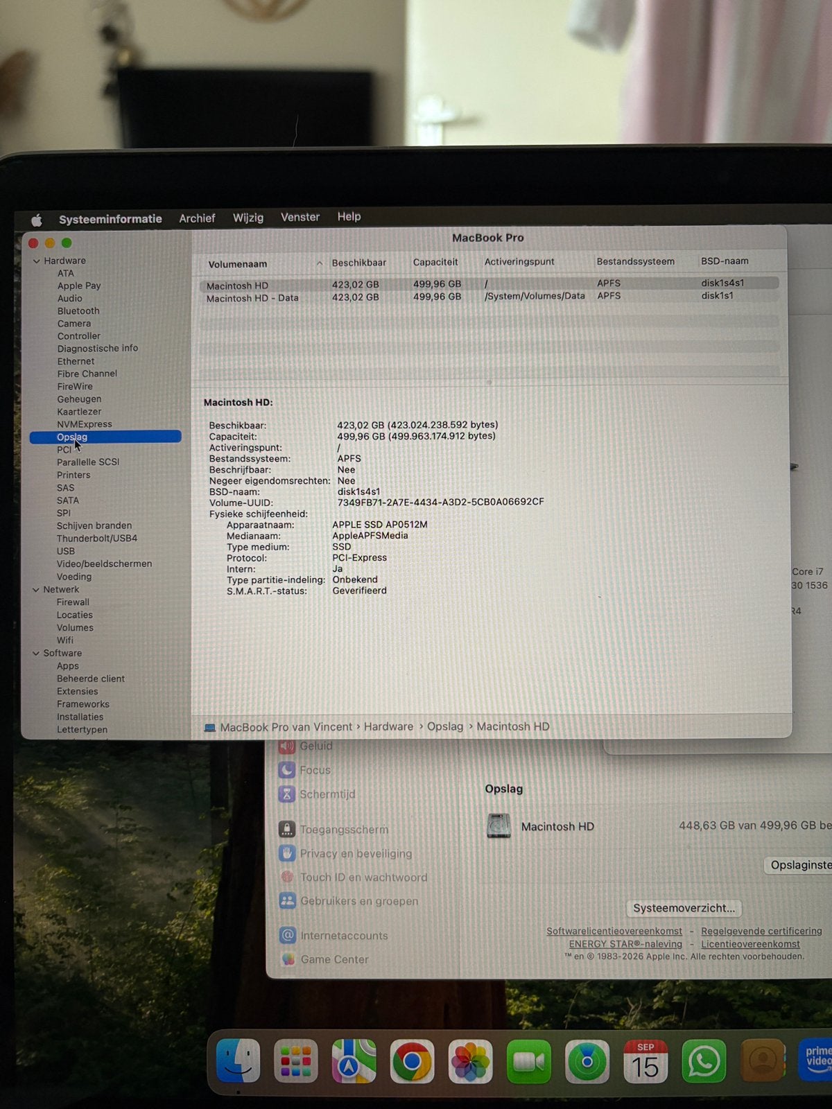 Foto 6 van Macbook Pro 15-inch nwe batterij 16GB RAM en 500GB SSD 2019