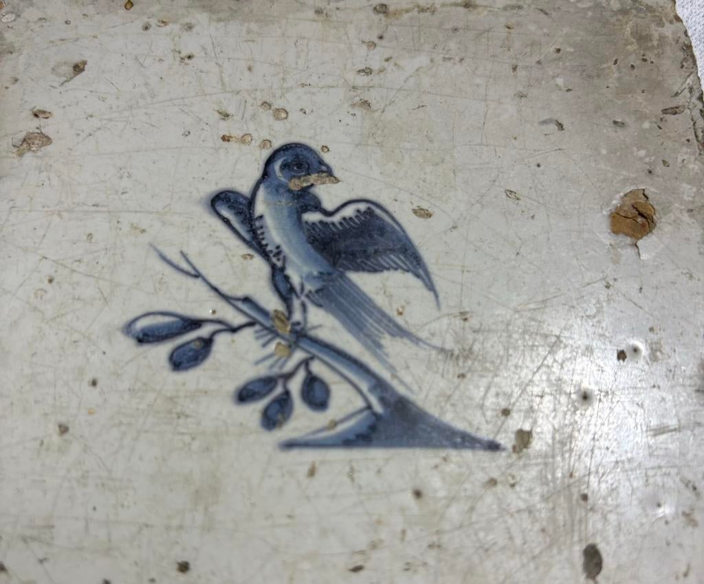 Antiek tegeltje 17e eeuw, Antiek en Kunst, Antiek | Wandborden en Tegels, Ophalen of Verzenden