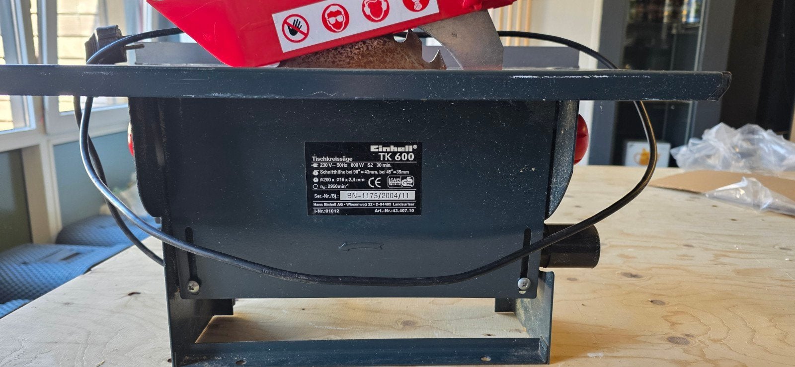 Einhell TK 600 Tafelzaag - Compact en Krachtig, Doe-het-zelf en Verbouw, Gereedschap | Zaagmachines, Ophalen, Gebruikt, Cirkelzaag