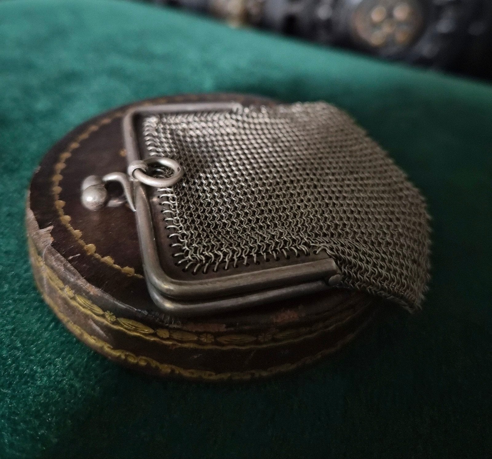 Antiek Frans massief zilveren mesh / maliënkolder beursje, Antiek en Kunst, Ophalen of Verzenden, Zilver