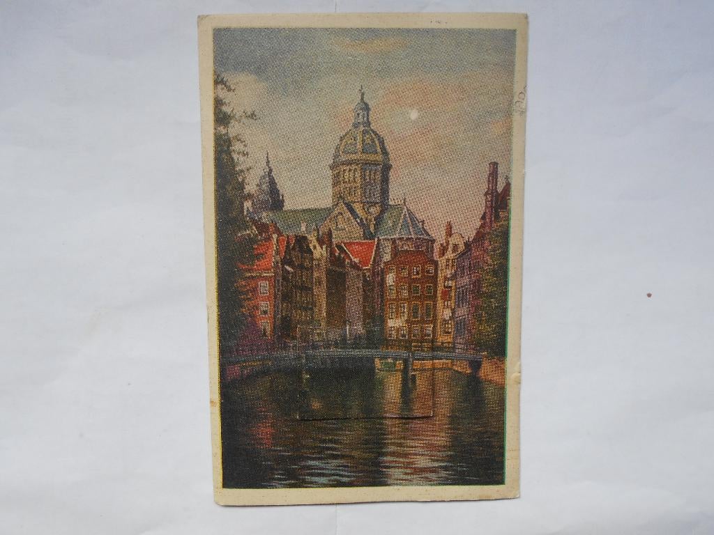 Amsterdam unieke Leporello kaart kaart aquarel t Kolkje, Verzamelen, Ansichtkaarten | Nederland, Ophalen of Verzenden, 1940 tot 1960