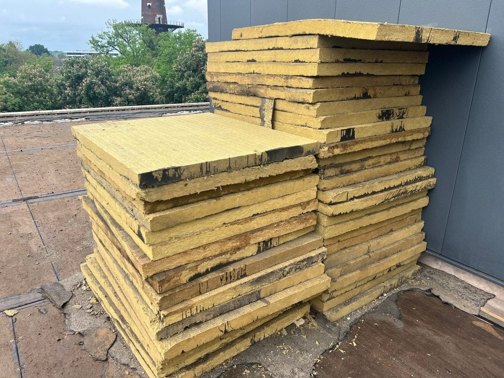 Partij harde persing glaswol platen 120cmx100cm dikte 10cm., Ophalen, Dakisolatie, Gebruikt, 15 m² of meer