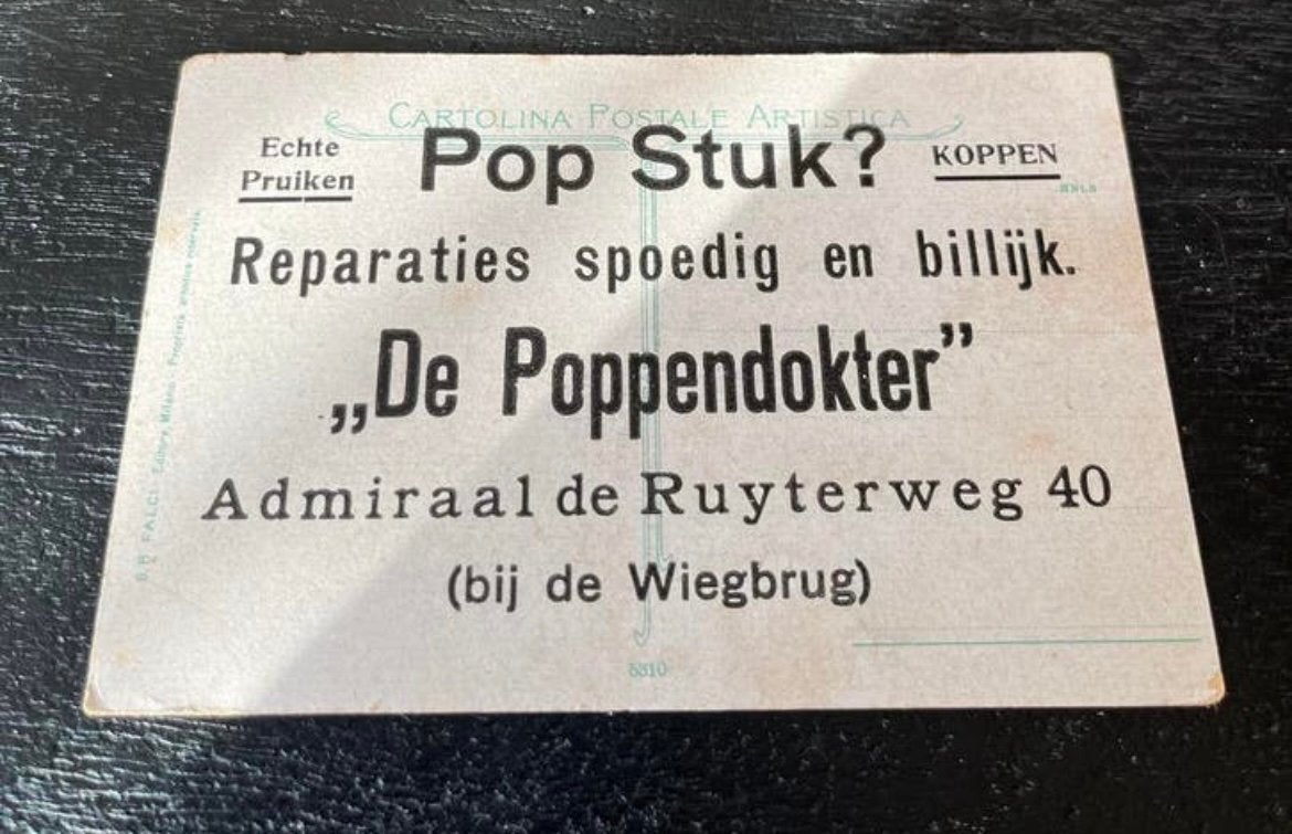 RECLAMEKAART VAN DE POPPENDOKTER, Verzenden, Overige typen