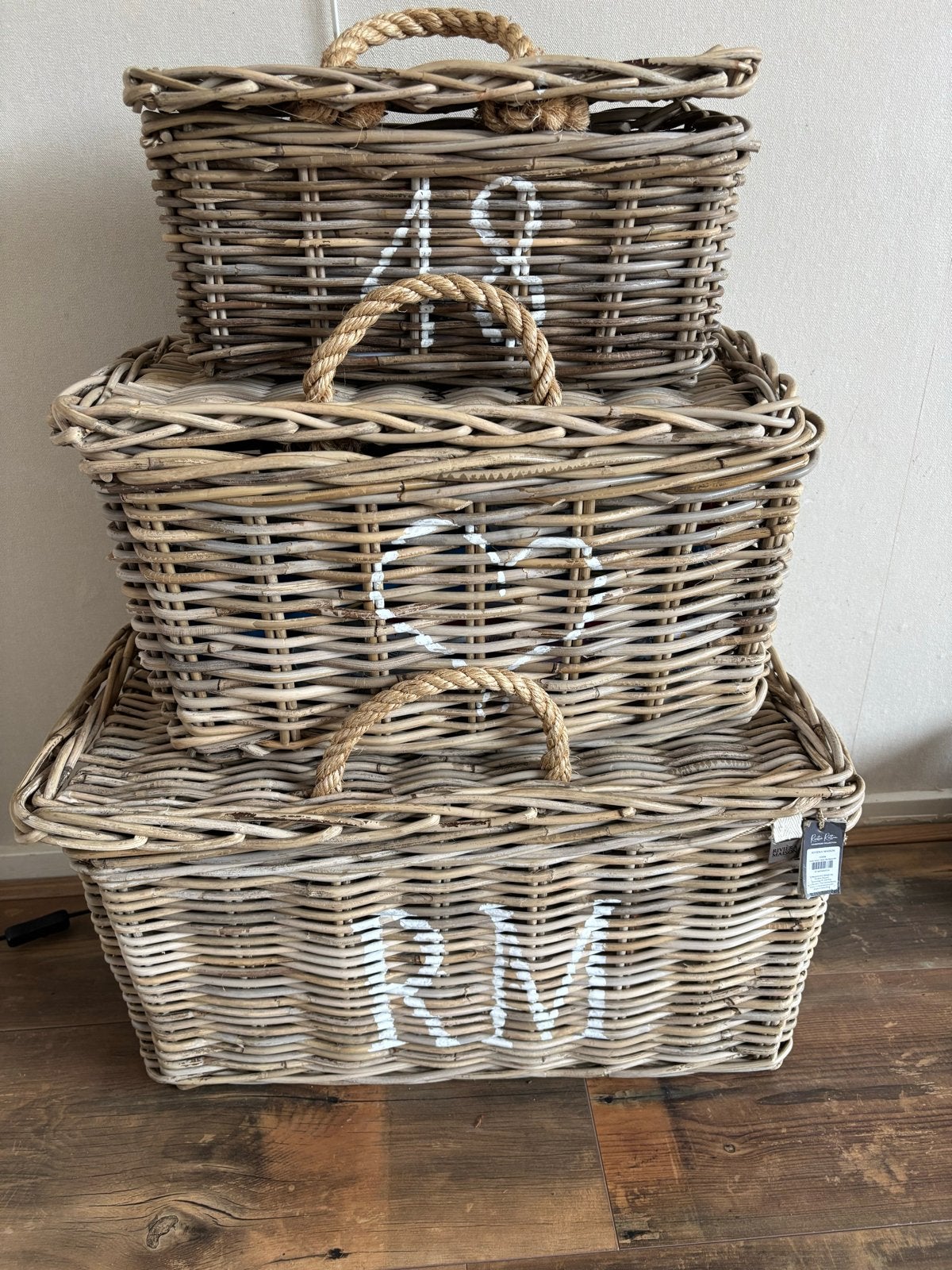 Riviera Maison Opbergmanden Set - Stijlvol en Praktisch, Ophalen, Zo goed als nieuw, Overige materialen, Minder dan 50 cm