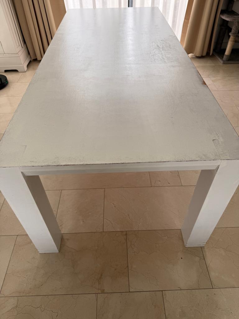 Masief eiken eettafel - 240 x 100 cm, Ophalen, Gebruikt, 100 tot 150 cm, Eikenhout