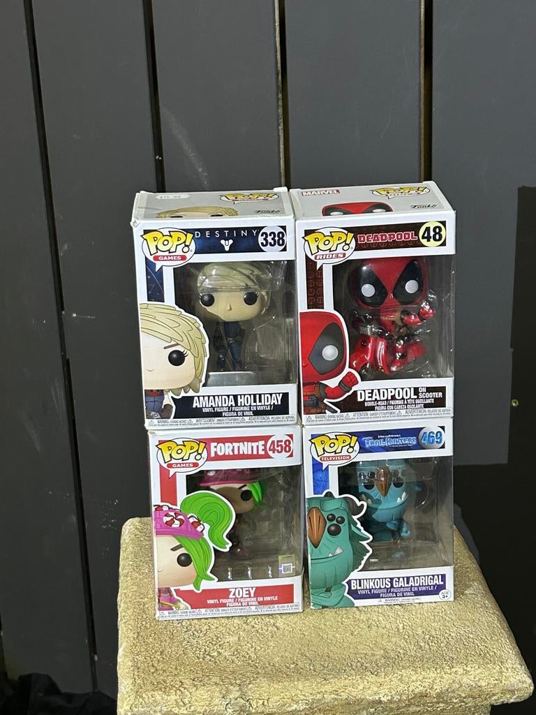 Funko Pops: Deadpool, Amanda Holliday, Zoey, Blinkous, Ophalen of Verzenden, Gebruikt