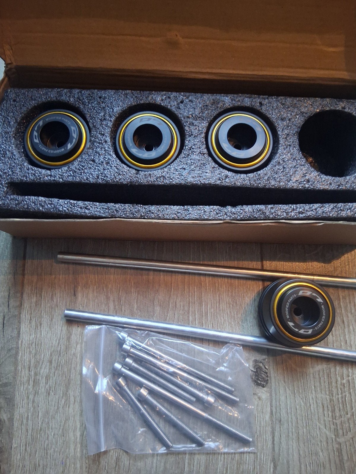 complete 4-delige as-slider set (voorvork- en achterasbesche, Ophalen of Verzenden, Nieuw