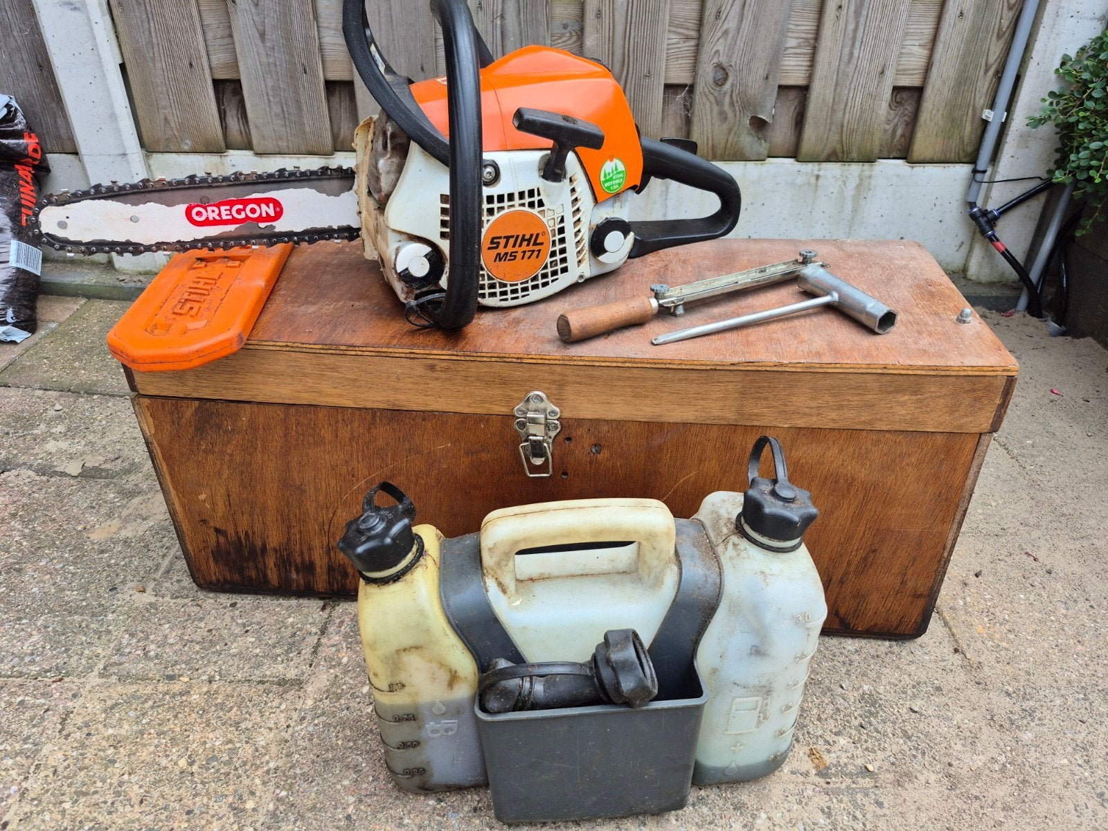 Stihl MS 171 Motorzaag met complete set en kist, Ophalen of Verzenden