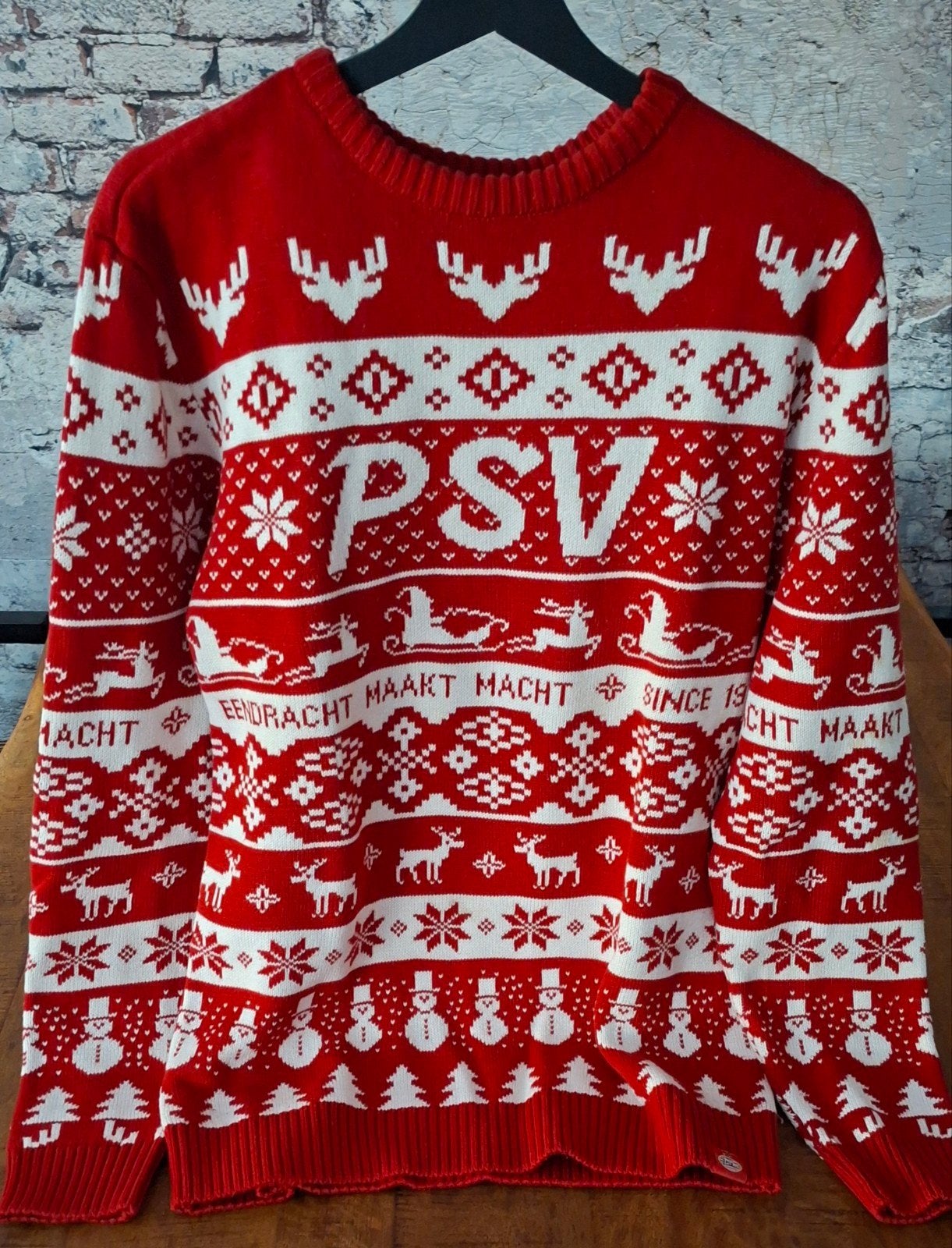 Foute kersttrui Psv Eindhoven, Ophalen of Verzenden, Zo goed als nieuw, Maat 48/50 (M), Rood