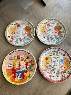 4x leuk bord van Blond Amsterdam diameter 21cm, Huis en Inrichting, Ophalen of Verzenden, Zo goed als nieuw, Bord(en), Aardewerk