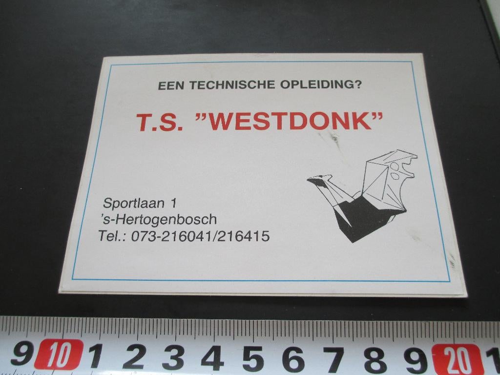 sticker 's-hertogenbosch TS WESTDONK technische opleidingen, Ophalen, Zo goed als nieuw