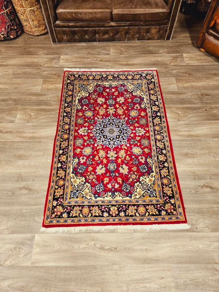 Perzisch Handgeknoopt Nain Tapijt. Prachtige kleuren!, 100 tot 150 cm, Perzisch, Ophalen of Verzenden, Zo goed als nieuw
