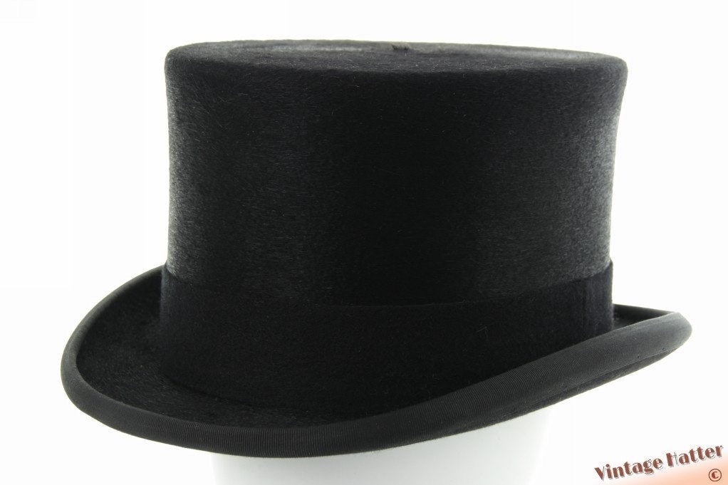 Melusine hoge hoed tophat Christys' zwart haarvilt 60-61 new, Christys' London, Zwart, Nieuw, Ophalen of Verzenden