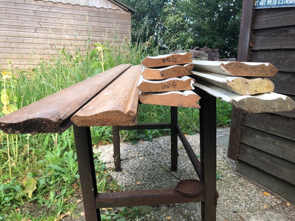 reststukken neuslijst gootlijst kraallijst redceder hardhout, Ophalen, Zo goed als nieuw, Plank, 50 mm of meer