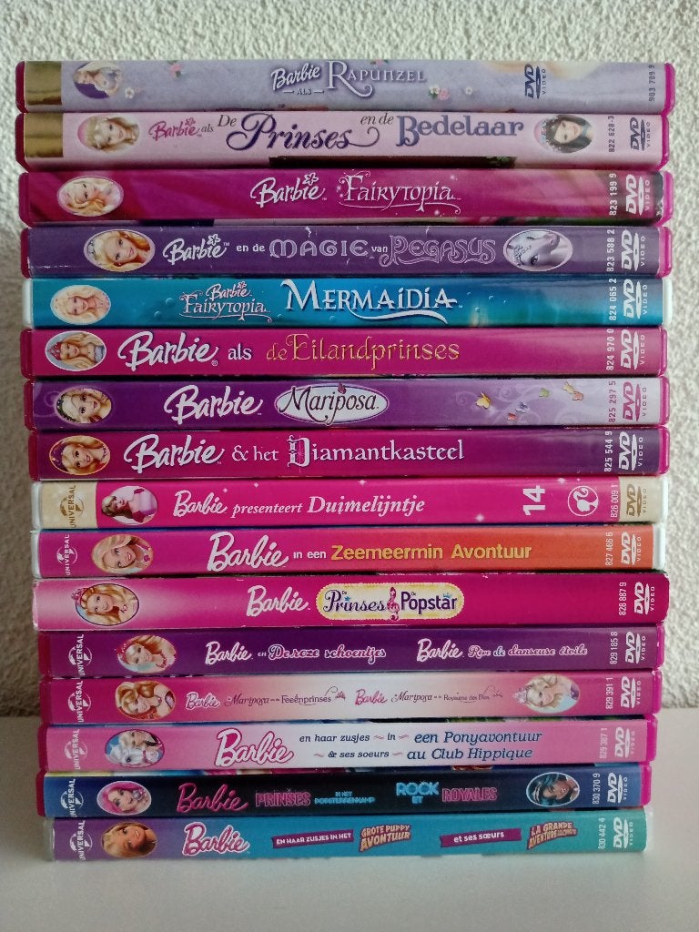 BARBIE DVD’S (16 stuks), Europees, Gebruikt, Tekenfilm, Ophalen of Verzenden