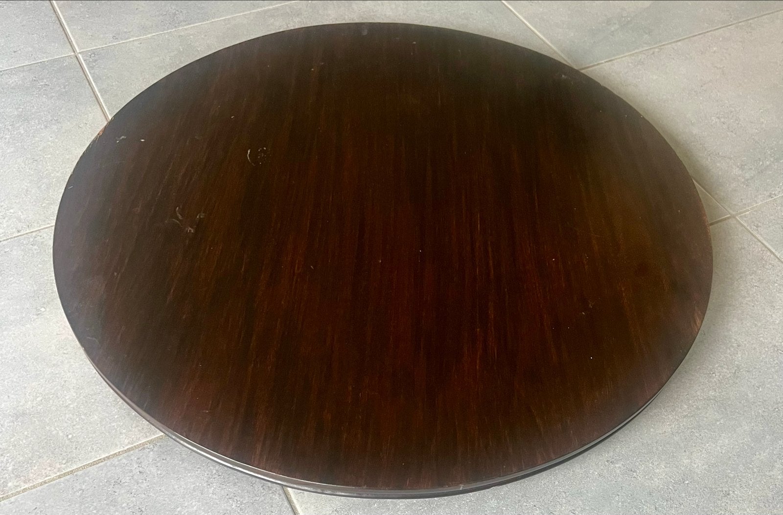 Serveerplateau, draaibaar donker hout - Gebruikt, Ophalen, Gebruikt, 50 tot 100 cm, Rond