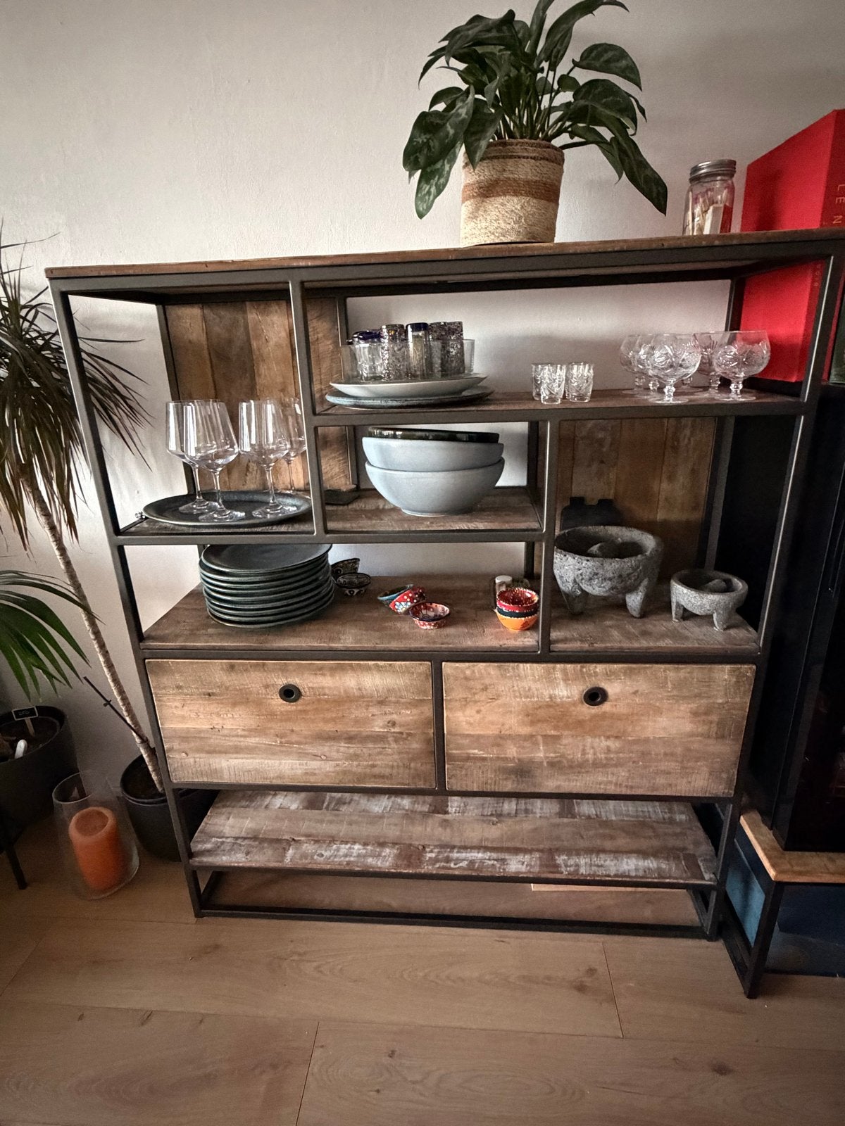 Industriële Kast met Lades en Planken, Ophalen, Gebruikt, 100 tot 150 cm, 50 tot 100 cm