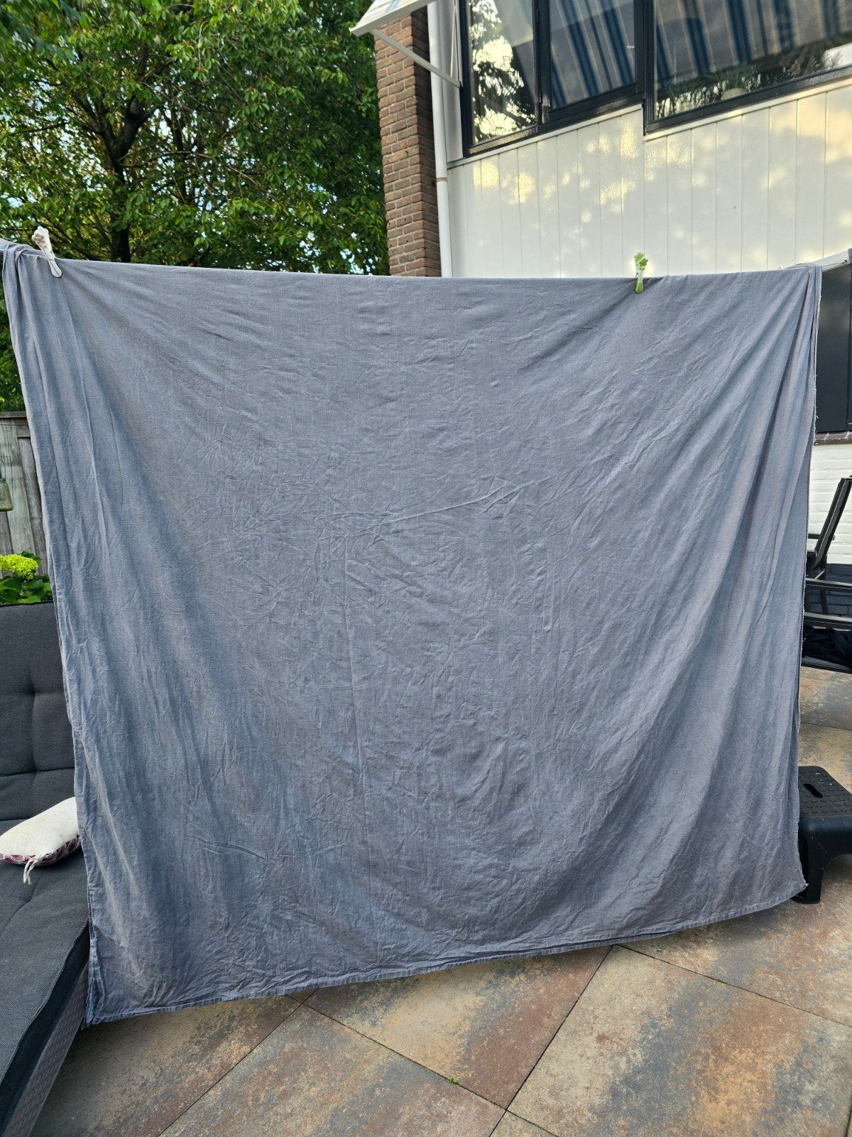 Walra cotton dekbedovertrek katoen grijs 200 x 200 izgs, Tweepersoons, Ophalen of Verzenden, Grijs, Deken of Dekbed