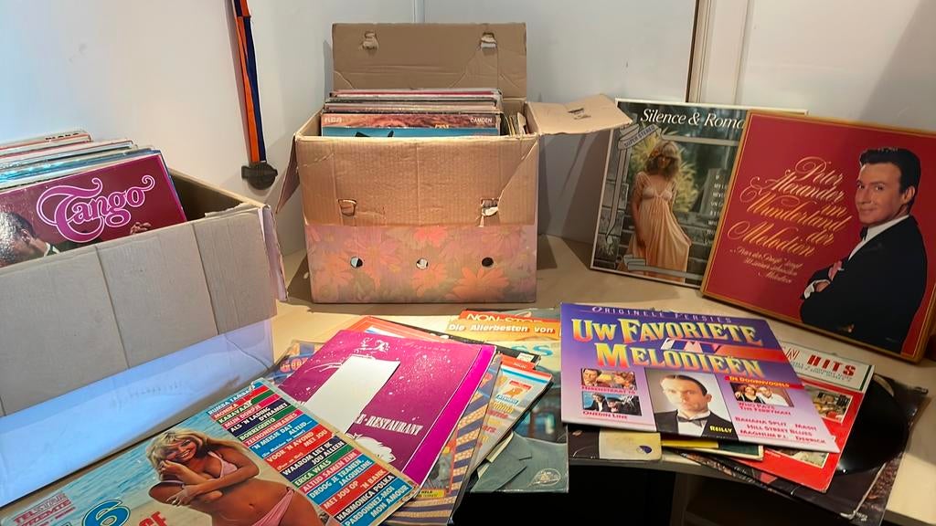 3 dozen vol met lp’s van alles wat, Ophalen, Gebruikt