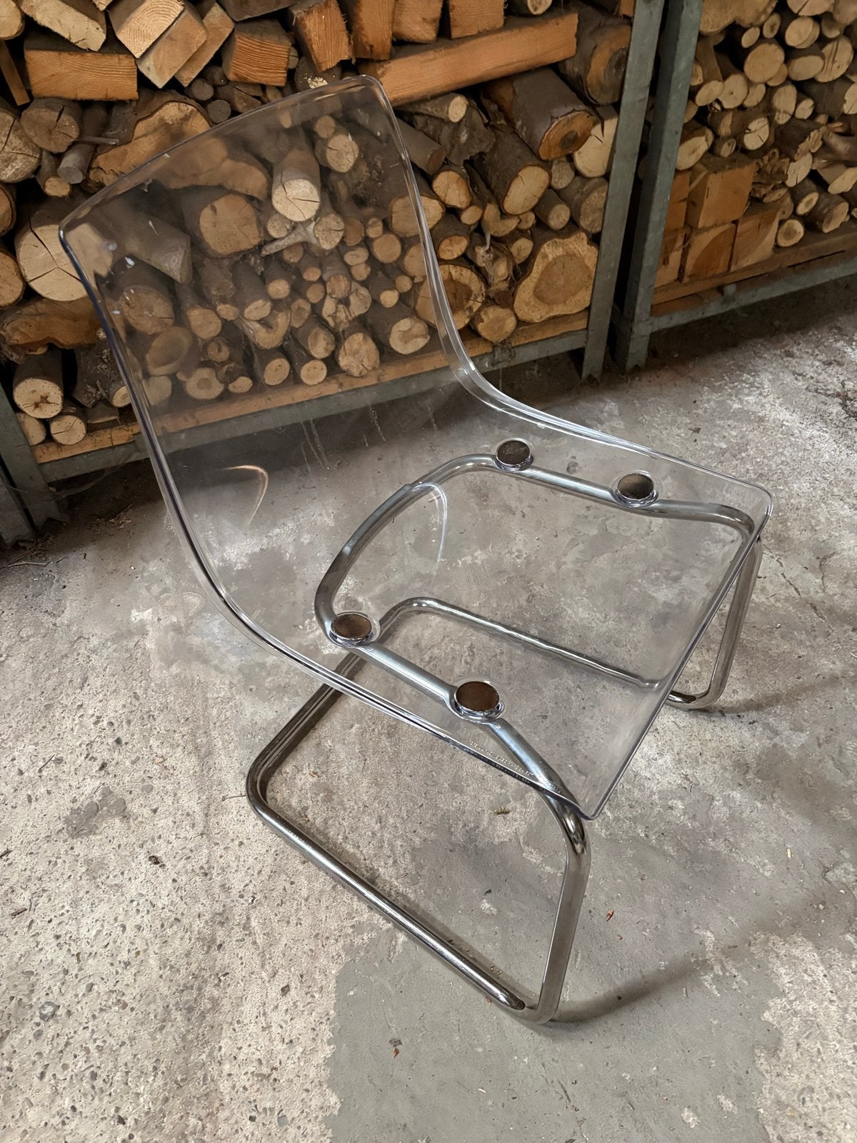 Set van 4 plexiglas stoelen - Zo goed als nieuw, Huis en Inrichting, Kunststof, Overige kleuren, Ophalen of Verzenden, Zo goed als nieuw