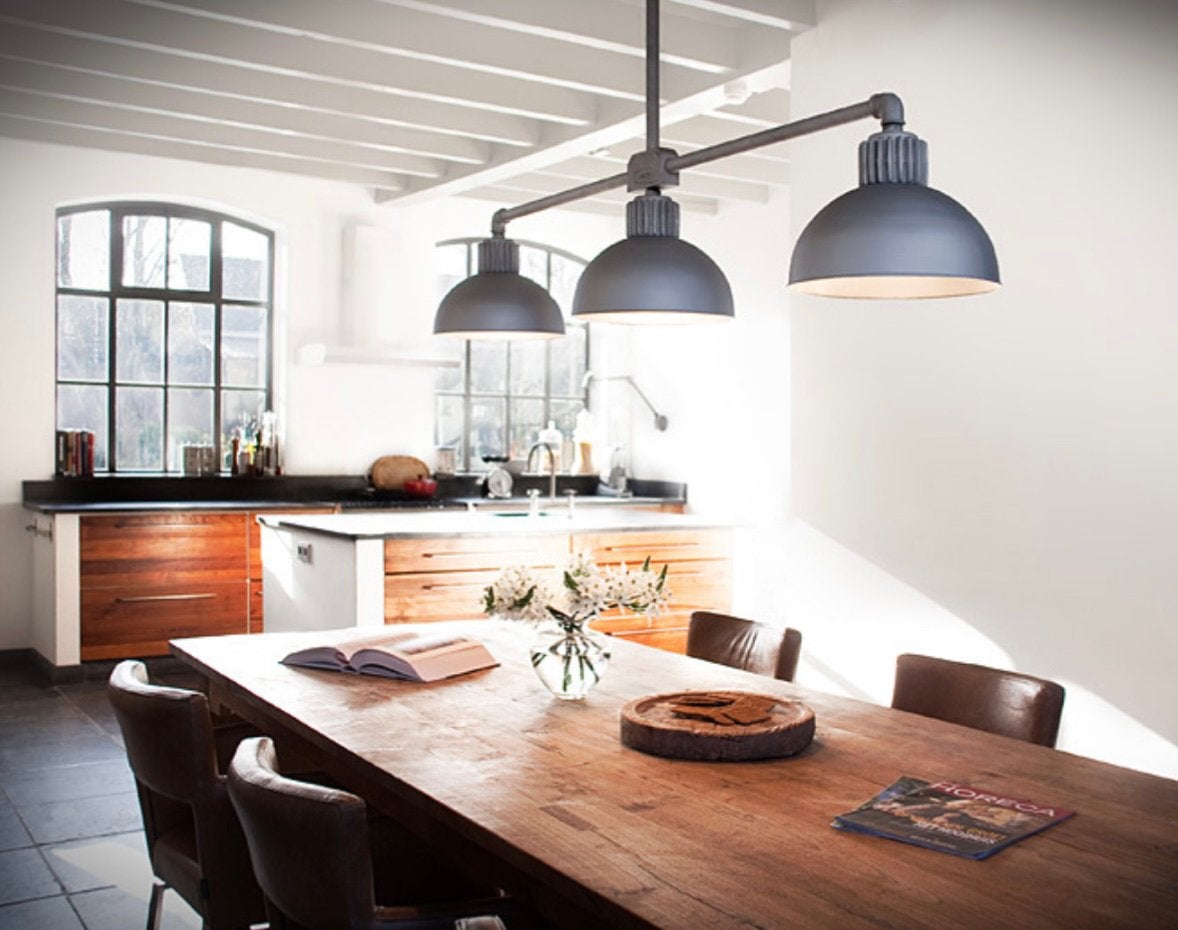 Industriële hanglamp Frezoli Raz 3, Ophalen, E27 (groot), Zo goed als nieuw, Metaal