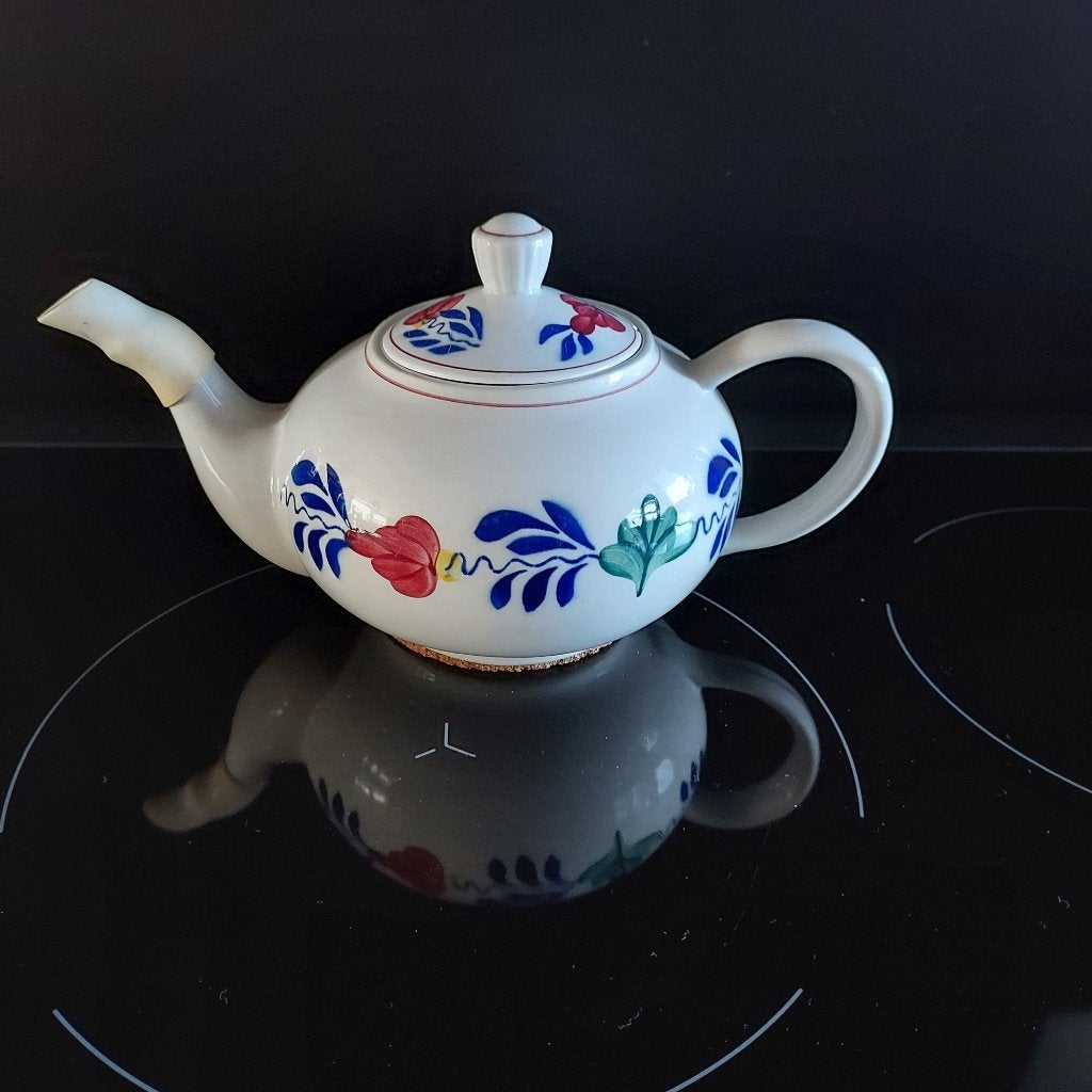 Boerenbont theepot koffiepot, Ophalen of Verzenden, Gebruikt, Aardewerk, Overige typen