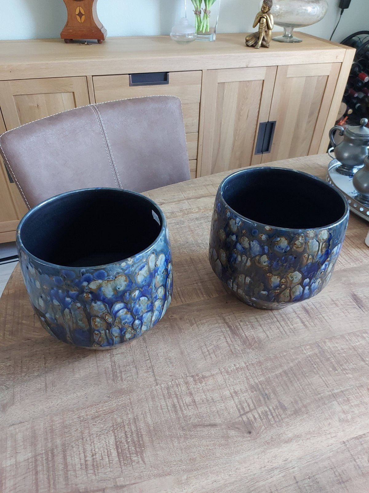 MICA Bloempot Harris Pot Rond TempBlue 18x18cm, Ophalen, Rond, Aardewerk, Binnen