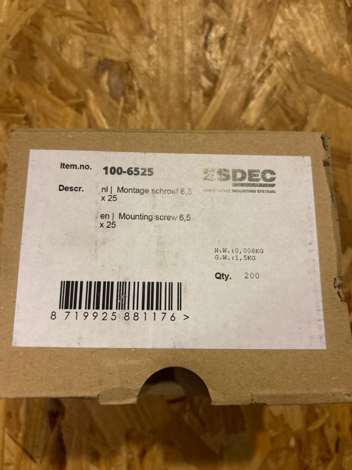 Montageschroeven 6,3 x 25 mm, doos van 200 stuks, Doe-het-zelf en Verbouw, IJzerwaren en Bevestigingsmiddelen, Ophalen, Nieuw