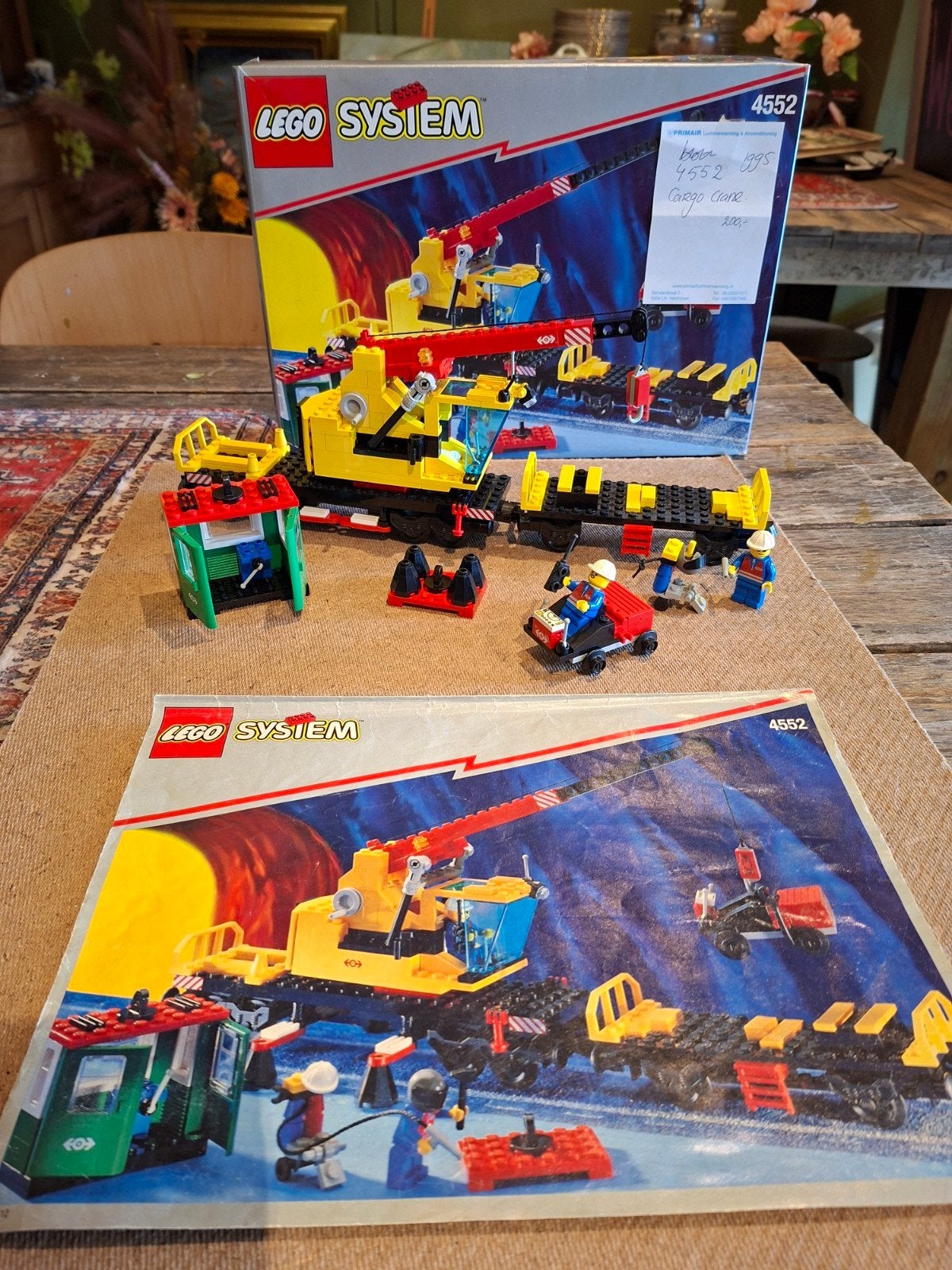 Vintage LEGO 4552 Cargo Crane met doos en beschrijving, Compleet, Gebruikt, Overige thema's, Lego
