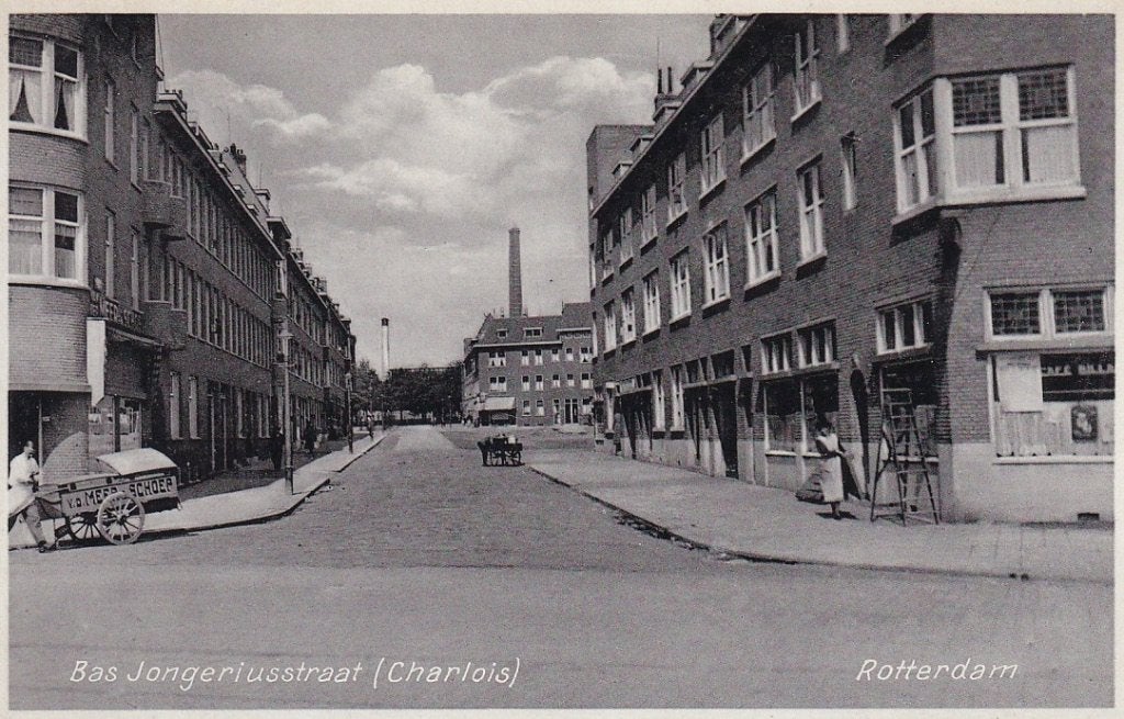 761F Rotterdam, Bas Jungeriusstraat bakkerskar Meer & Schoep, Ophalen of Verzenden, 1920 tot 1940, Ongelopen, Zuid-Holland